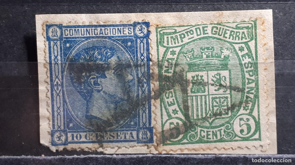 Sellos: ESPA&Ntilde;A. A&Ntilde;O 1875. &deg;. Matasello A. Edifil 154, 164.