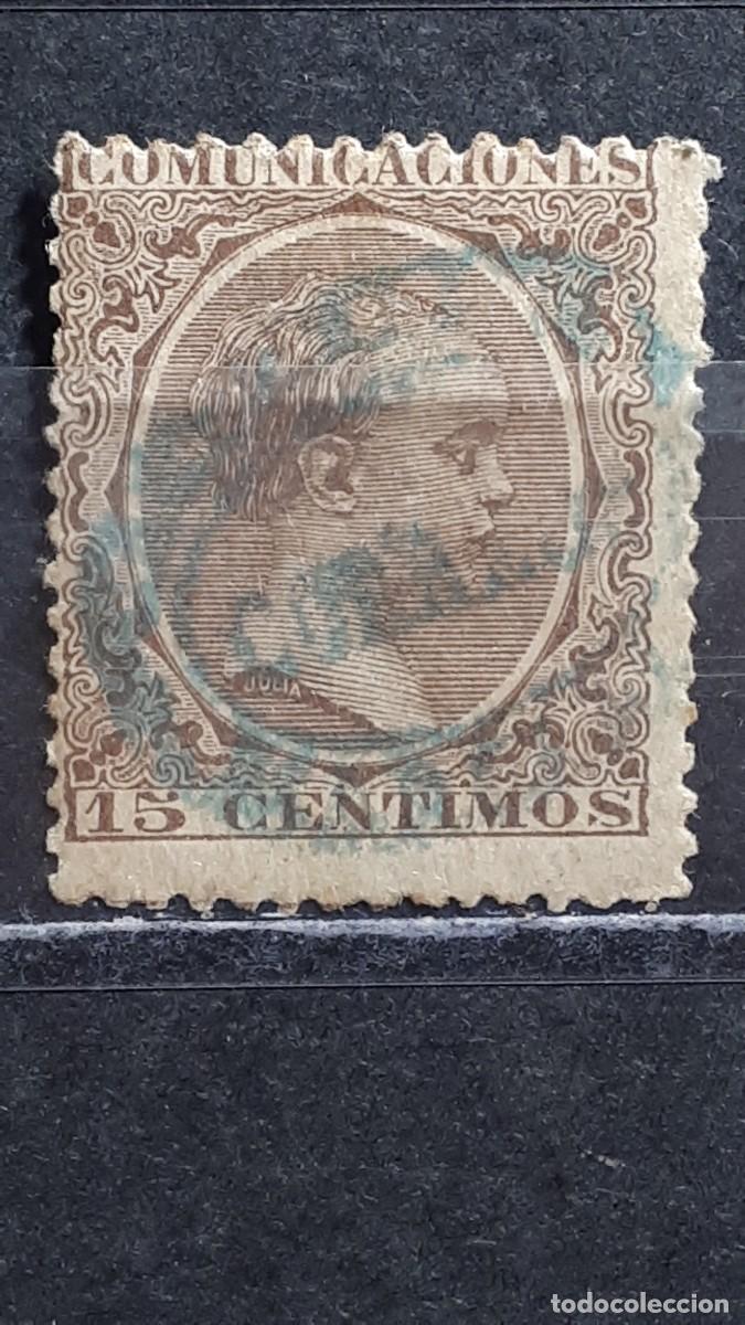 Sellos: ESPA&Ntilde;A. A&Ntilde;O 1889. &deg;. Matasello CARTERIA. Tinta azul Edifil 219