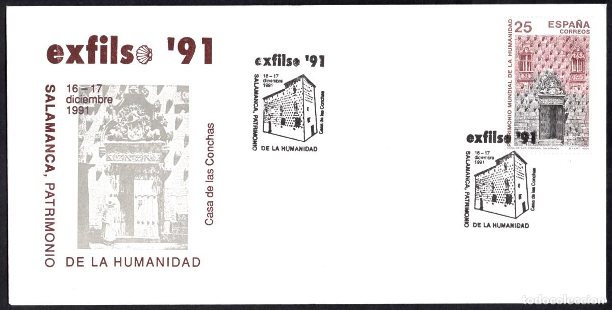 Sellos: SOBRE CONMEMORATIVO EXFILSA 91 - SALAMANCA - CASA DE LAS CONCHAS