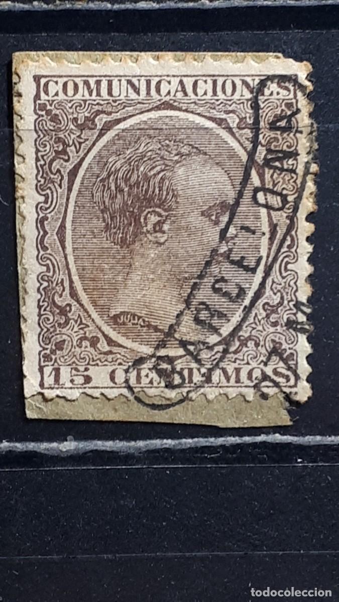 Sellos: ESPA&Ntilde;A. A&Ntilde;O 1889-1901. CARTERIA. Barcelona- Francia EDIFIL 219