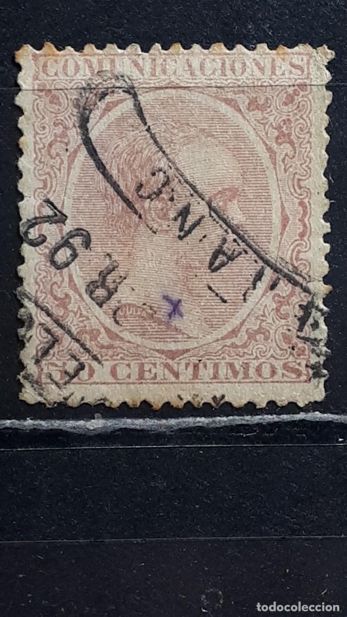 Sellos: ESPA&Ntilde;A. A&Ntilde;O 1889-1901. CARTERIA. Barcelona- Francia EDIFIL 224
