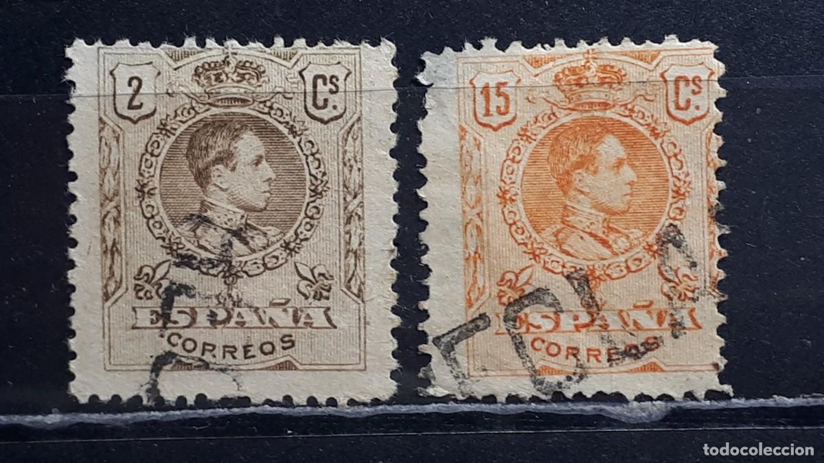 Sellos: ESPA&Ntilde;A. A&Ntilde;O 1909. RECLAMADO. EDIFIL 267, 271.