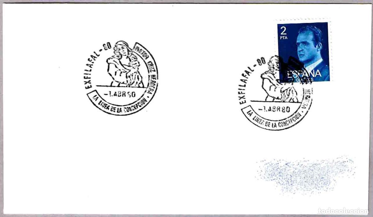 Sellos: Matasellos EXFILAFAL-80 - PINTOR CRUZ HERRERA. La Linea de la Concepcion, Cadiz, Andalucia, 1980