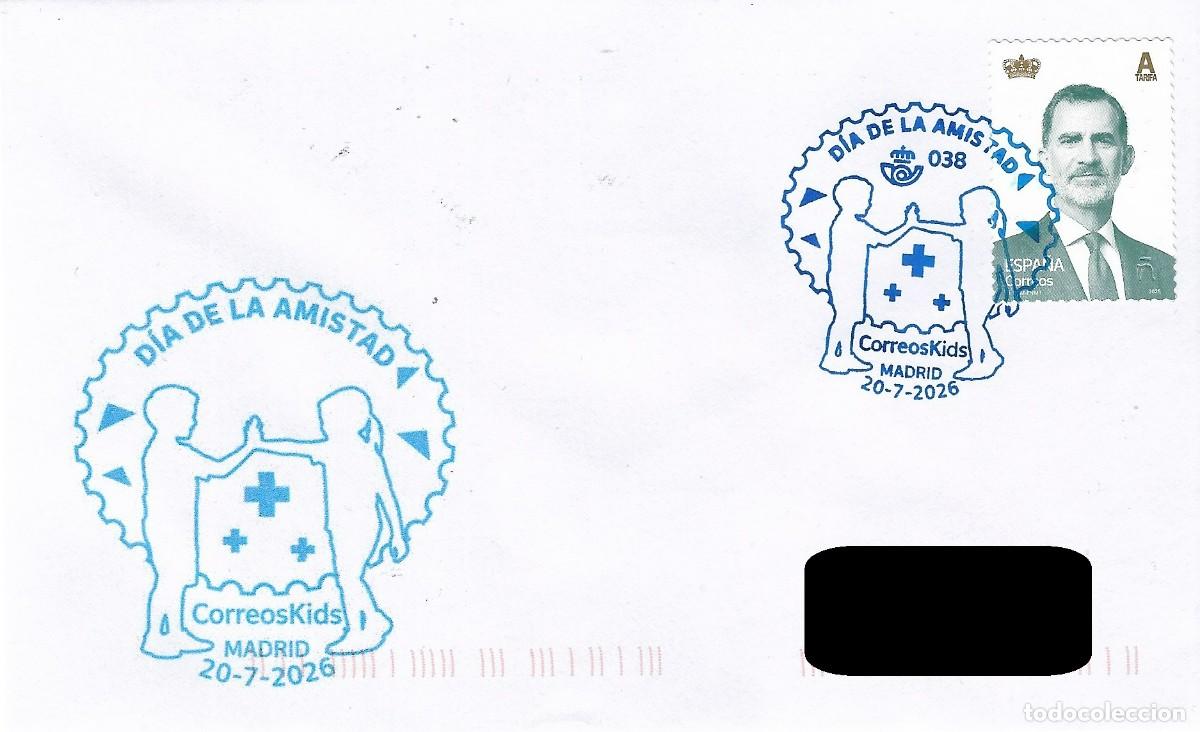 Sellos: ESPA&Ntilde;A. MATASELLOS ESPECIAL. DIA DE LA AMISTAD. CORREOS KIDS. 2026