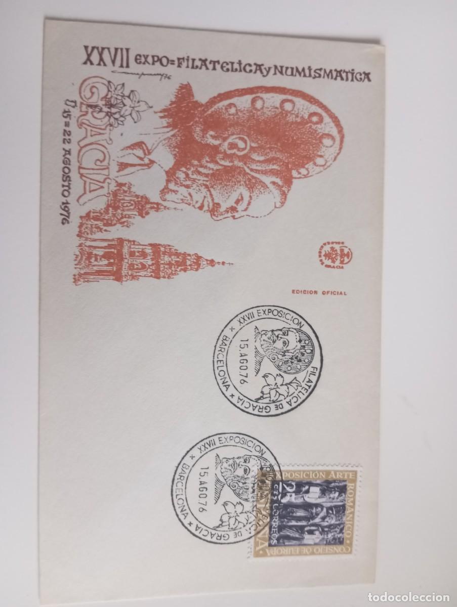 Sellos: ESPA&Ntilde;A, 1976, EXPOSICI&Oacute;N FILAT&Eacute;LICA D GRACIA