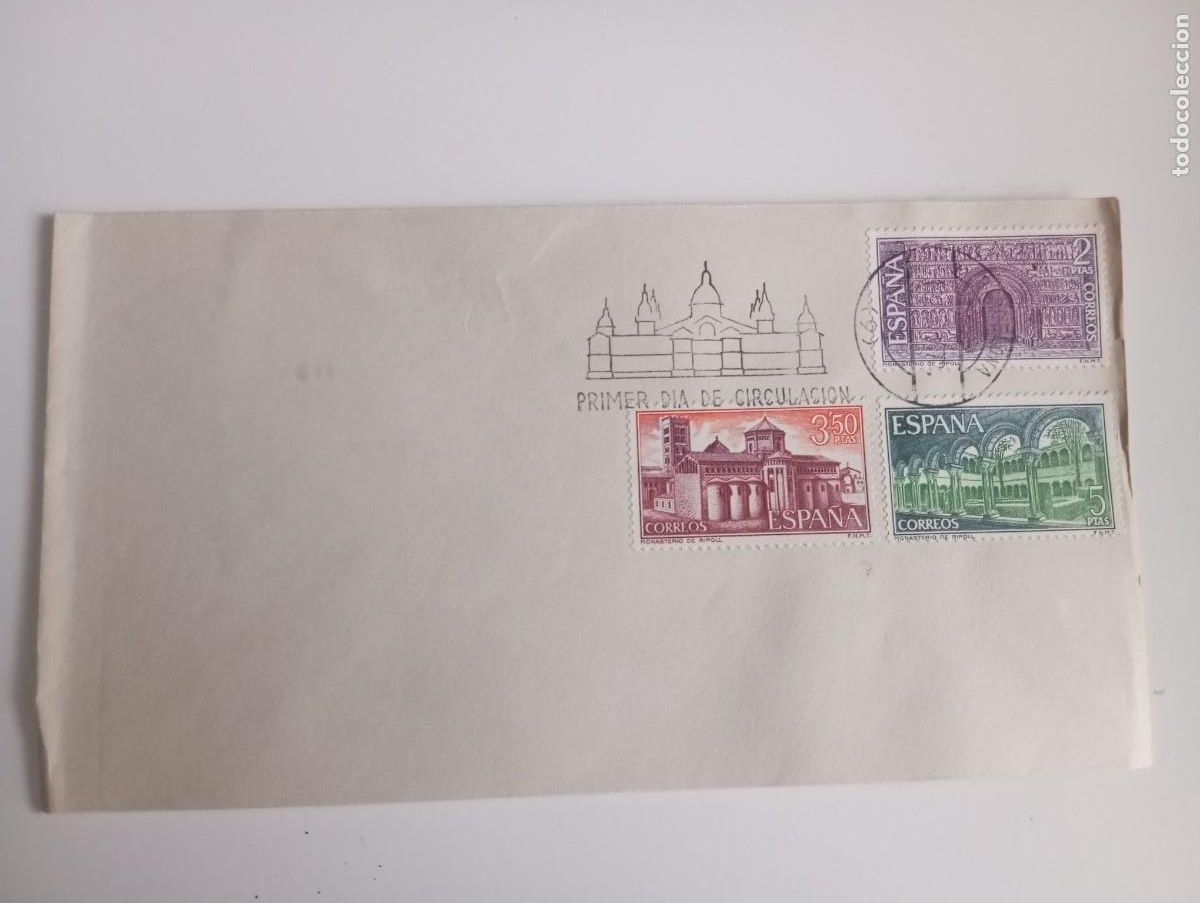 Francobolli: ESPA&Ntilde;A, 1970, MONASTERIO DE RIPOLL, MATASELLOS PRIMER DIA