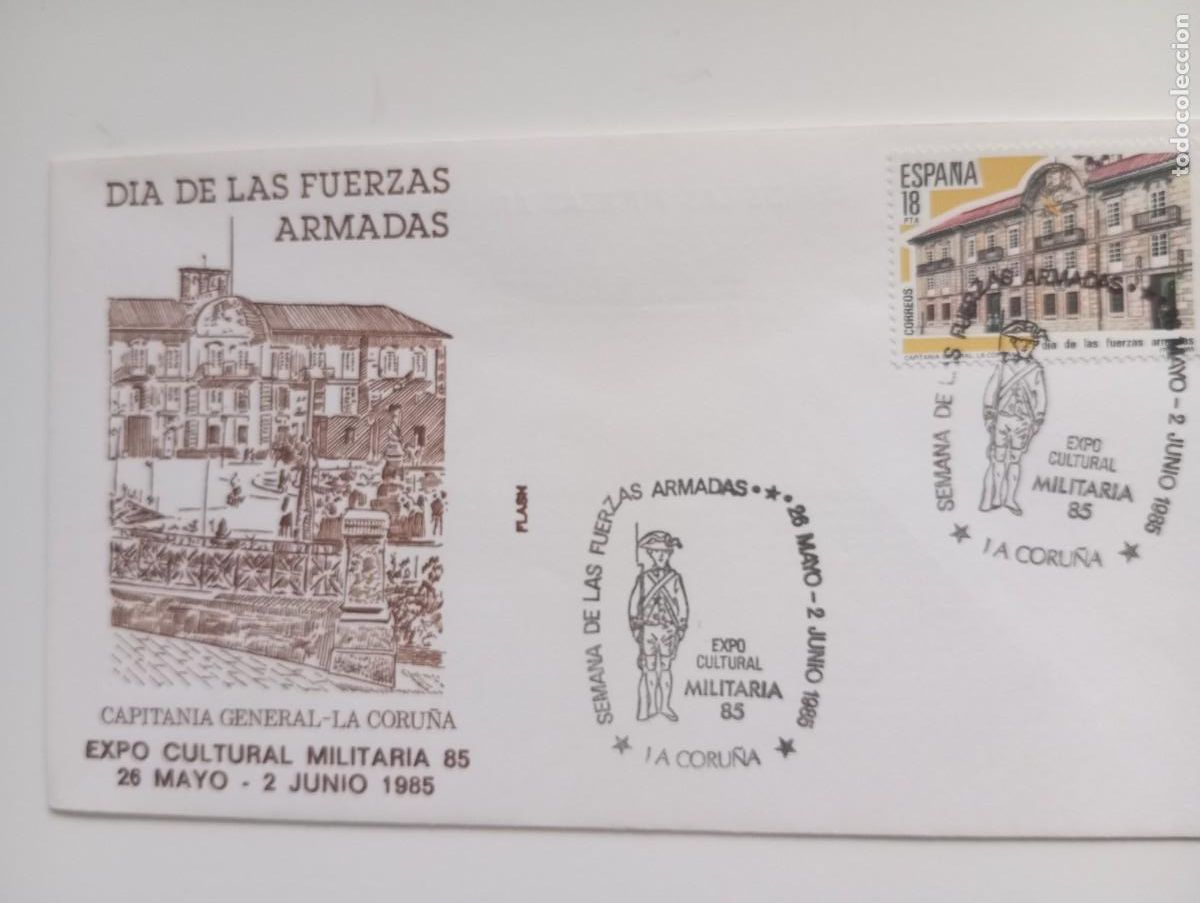 Sellos: ESPA&Ntilde;A, 1983, D&Iacute;A DE LAS FUERZAS ARMADAS, LA CORU&Ntilde;A