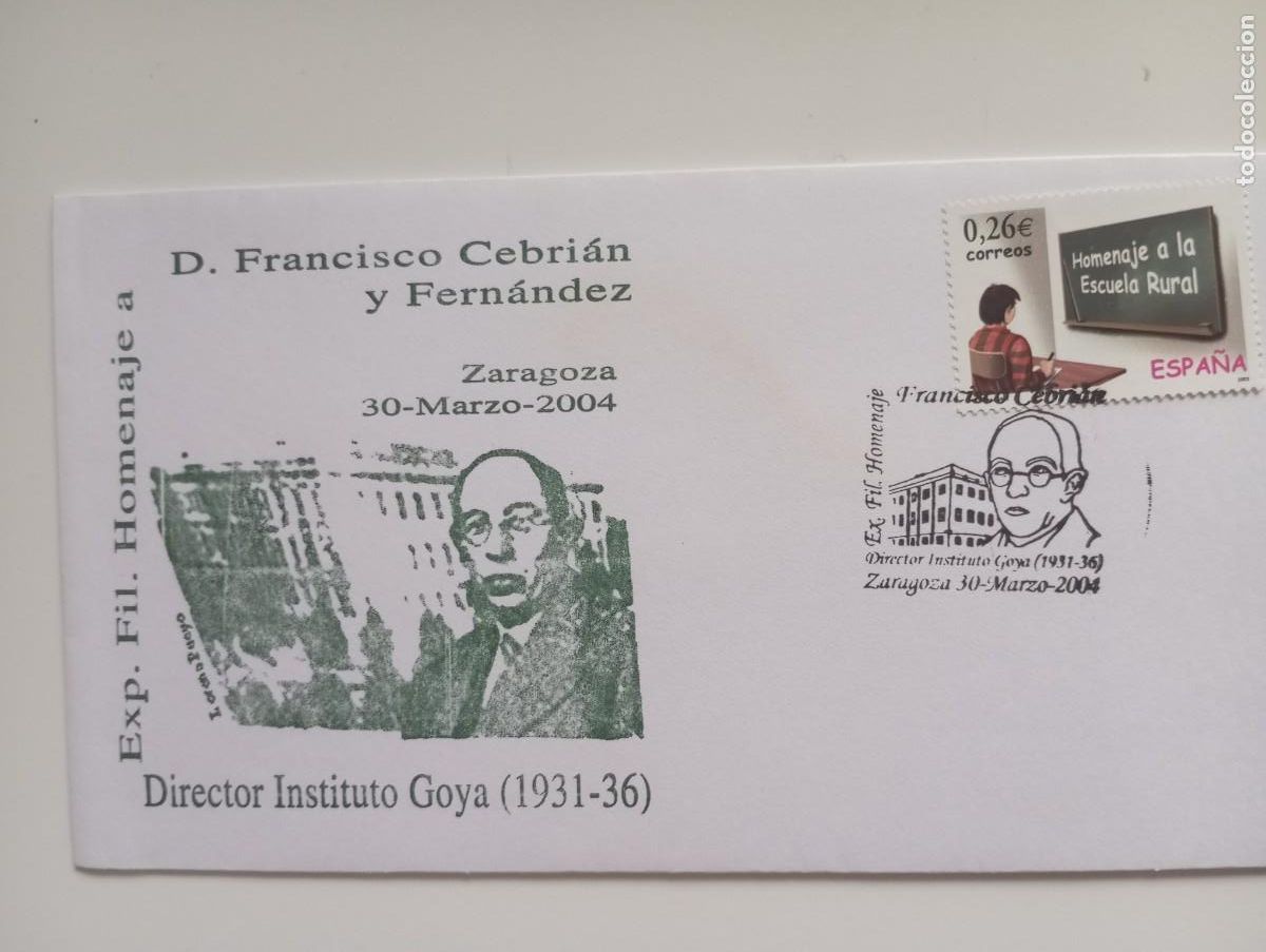 Sellos: ESPA&Ntilde;A, 2004, HOMENAJE A D FRANCISCO CEBRIAN Y FERNANDEZ, DIRECTOR DEL INSTITUTO GOYA