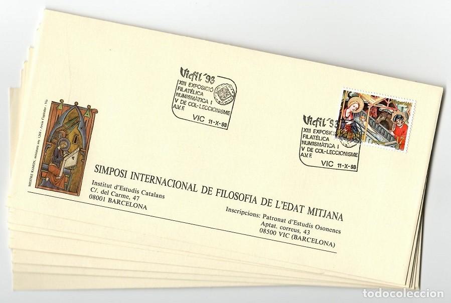 Timbres: 7 Sobres Simposi Internacional de Filosofia de l'Edat Mitjana - Vicfil 93 XIII Exposici&oacute; Filat&egrave;lic..