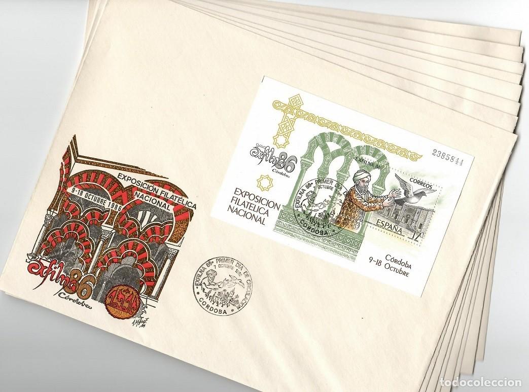 Timbres: 9 Sobres Exfilna 86 C&oacute;rdoba - Matasellos muy interesantes / Lote muy comercial, ideal para reventa