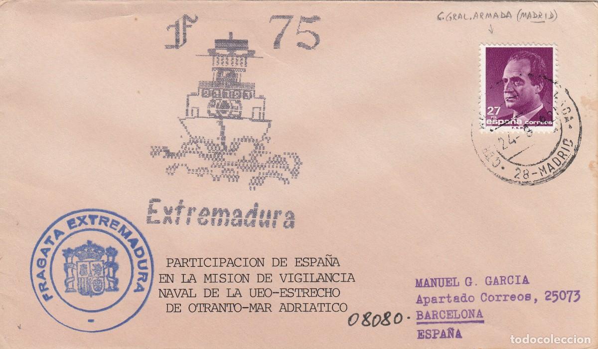 Sellos: MATASELLOS CUARTEL DE LA ARMADA - MADRID EN SOBRE FRAGATA EXTREMADURA - 1992