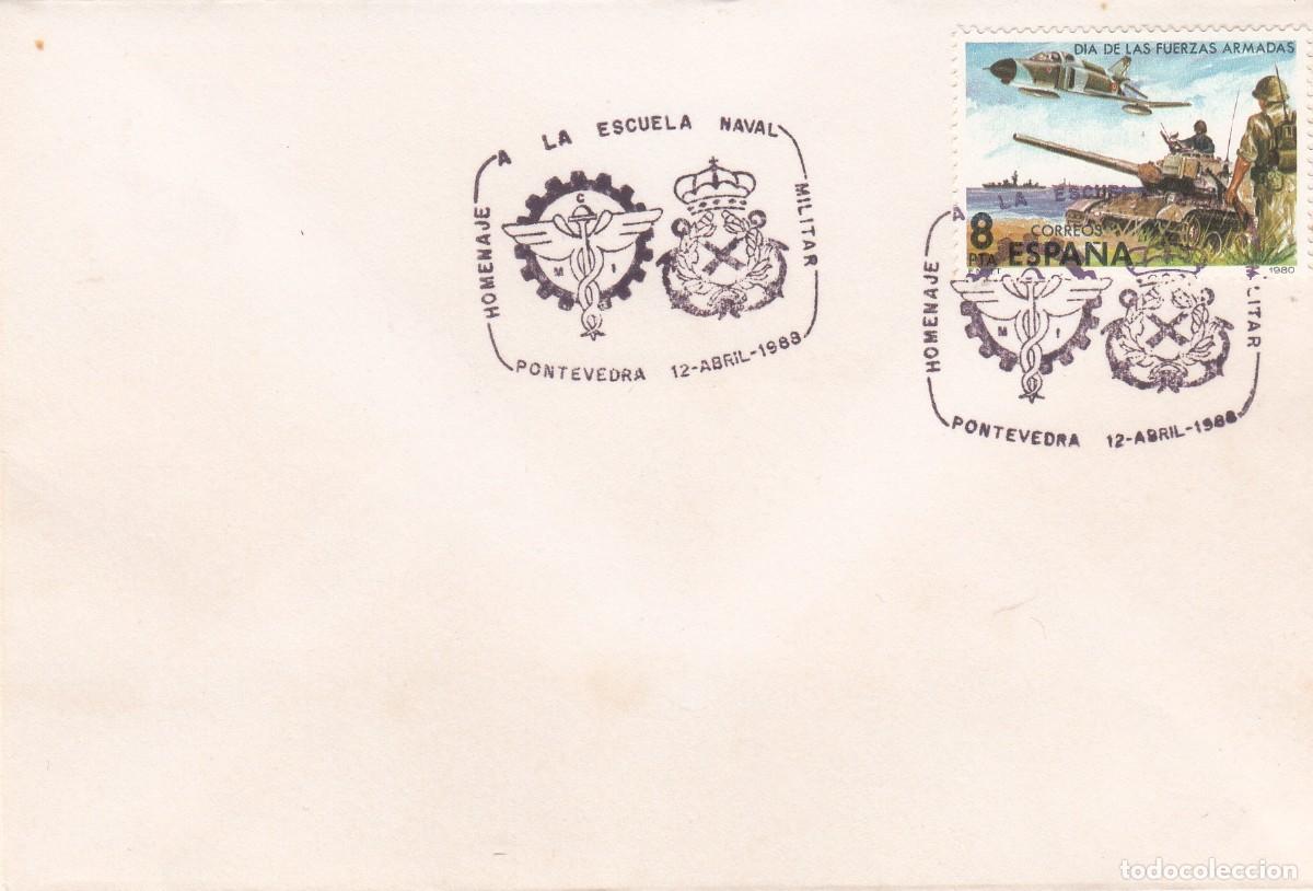 Sellos: MATASELLOS HOMENAJE A LA ESCUELA NAVAL MILITAR - PONTEVEDRA - 1988