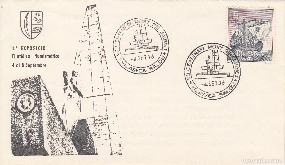 Sellos: MATASELLOS CENTENARI MORT DEL REI JAUME I - SALOU - 1976