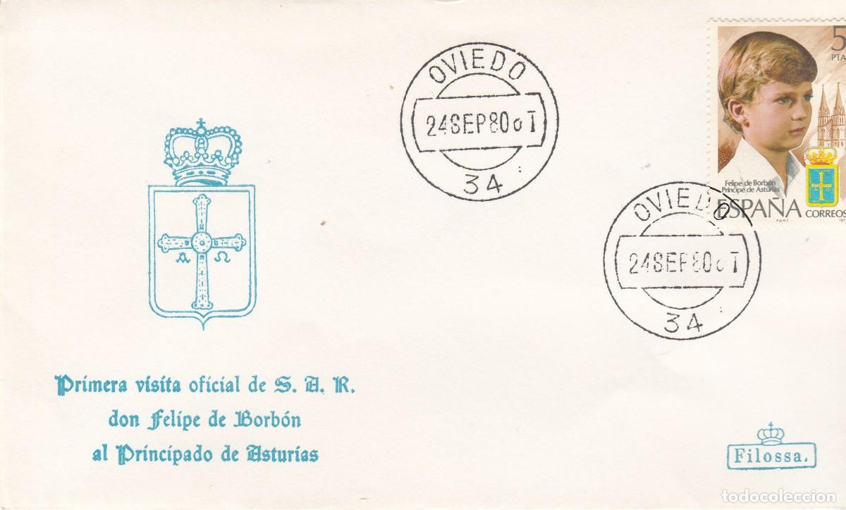 Sellos: MATASELLOS TEM. MONARQU&Iacute;A - PRIMERA VISITA OFICIAL FELIPE DE BORB&Oacute;N- A ASTURIAS - OVIEDO - 1980