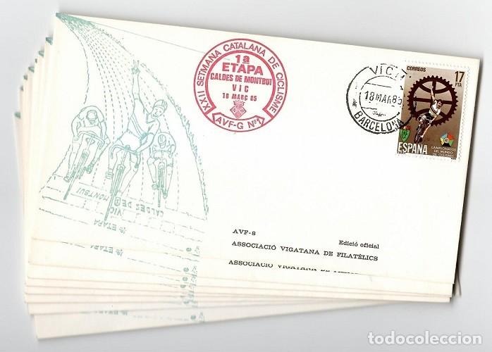 Timbres: 14 Sobres Ciclismo / XXII Setmana Catalana de Ciclisme - 1&ordf; Etapa Caldes de Montbui Vic