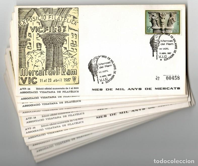 Timbres: Lote 16 Sobres VICFIL 87 - Mil Anys de Mercat - NUMERACI&Oacute;N CORRELATIVA (en varios) Edici&oacute;n Limitada