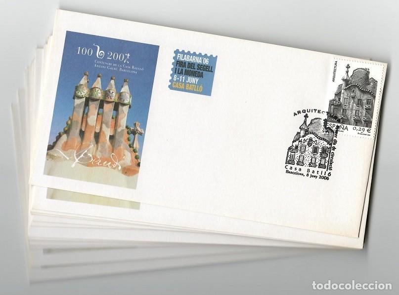 Timbres: Centenari Casa Batll&oacute; Antoni Gaud&iacute; - 23 Sobres Filabarna 06 Fira del segell i la moneda Casa Batll&oacute;