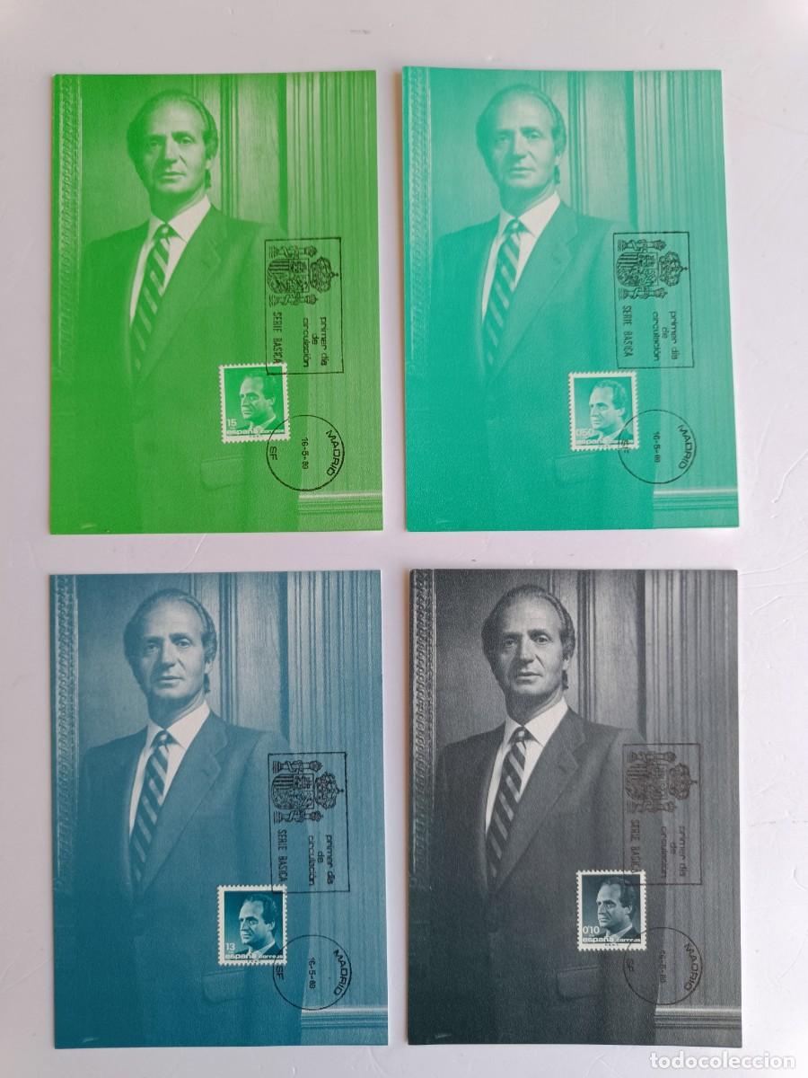 Sellos: 4 M&Aacute;XIMAS PRIMER DIA DE CIRCULACI&Oacute;N - SERIE BASICA - MADRID 16 MAYO 1989