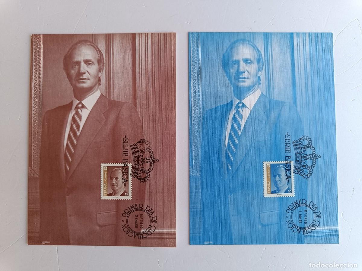 Sellos: 2 M&Aacute;XIMAS PRIMER DIA DE CIRCULACI&Oacute;N - SERIE BASICA - MADRID 3 ENERO 1995
