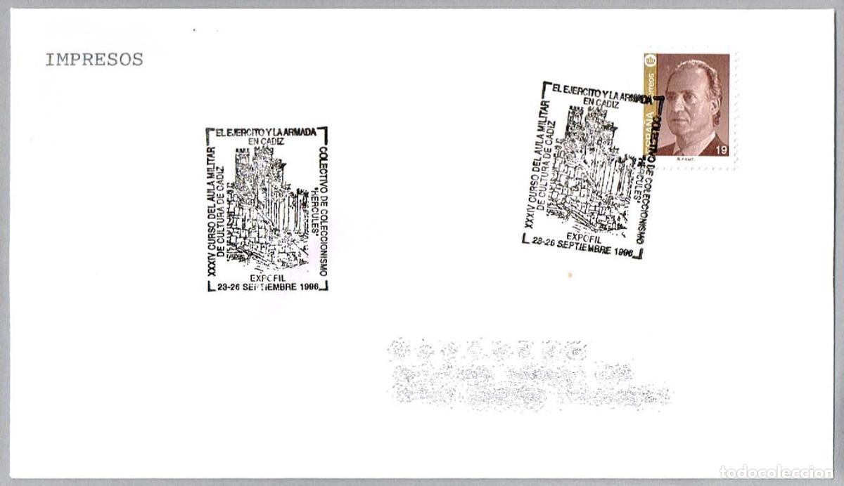 Sellos: Matasellos XXXIV CURSO DEL AULA MILITAR. Cadiz, Andalucia, 1996