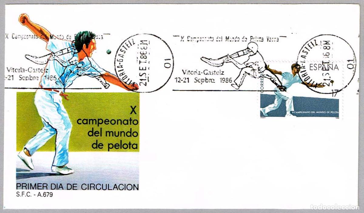 Sellos: Matasellos rodillo X CAMP. DEL MUNDO DE PELOTA VASCA. Vitoria-Gasteiz 1986