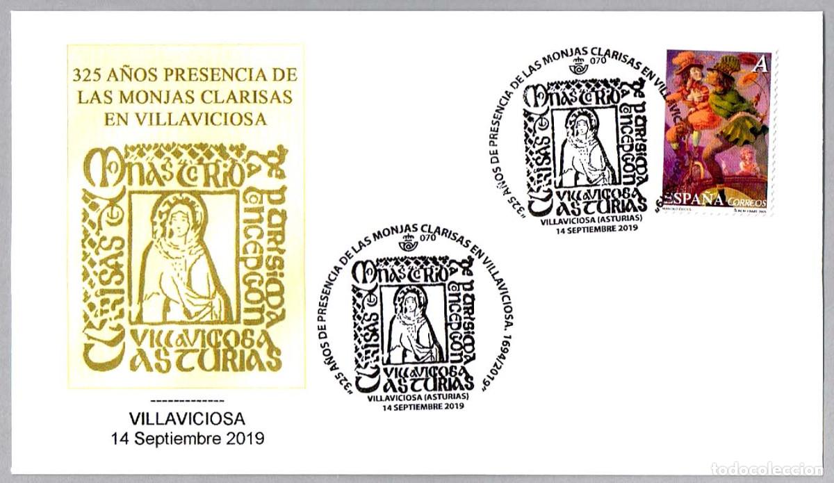 Sellos: Matasellos 325 A&Ntilde;OS MONJAS CLARISAS EN VILLAVICIOSA. Villaviciosa, Asturias, 2019