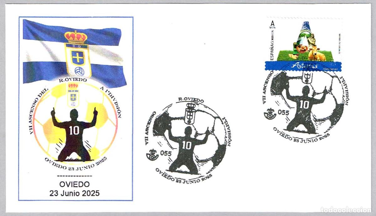 Sellos: Matasellos ASCENSO DE R. OVIEDO A 1&ordf; DIVISION. Oviedo, Asturias, 2025