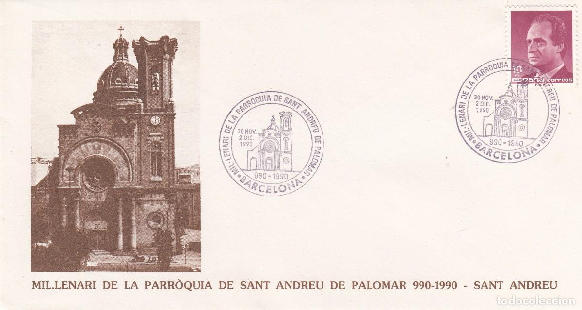 Sellos: MATASELLOS MIL.LENARI DE LA PARR&Ograve;QUIA DE SANT ANDREU DE PALOMAR - BARCELONA - 1990