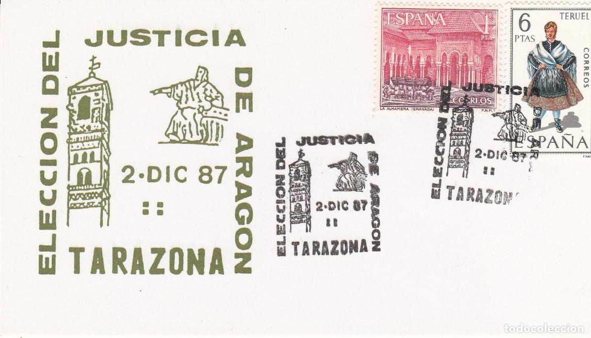 Sellos: MATASELLOS ELECCI&Oacute;N DEL JUSTICIA DE ARAG&Oacute;N - TARAZONA - 1987