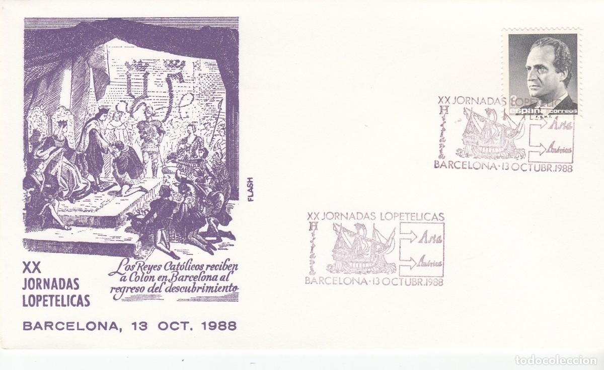 Sellos: MATASELLOS JORNADAS LOPET&Eacute;LICAS- BARCELONA - 1988