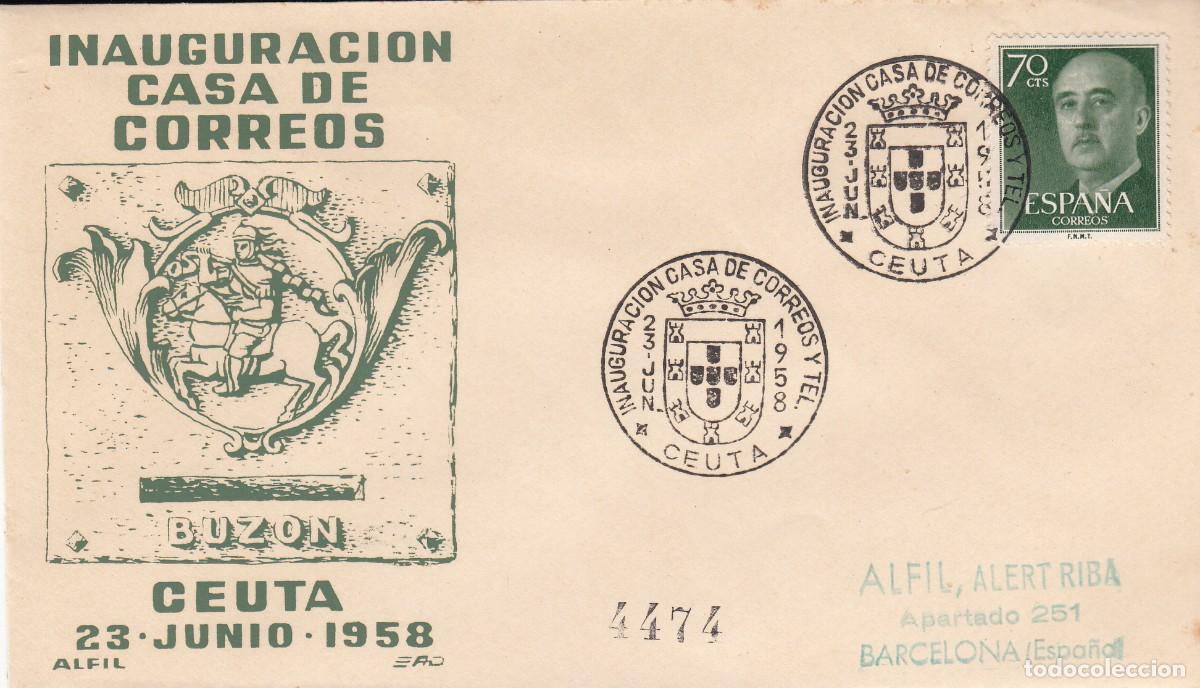 Sellos: MATASELLOS INAUGURACI&Oacute;N CASA DE CORREOS - CEUTA - 1958