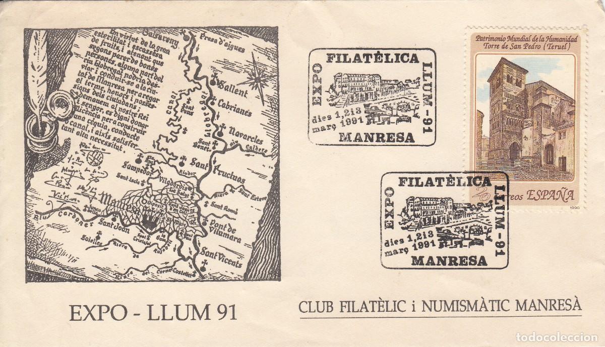 Sellos: MATASELLOS EXPOSICI&Oacute;N FILAT&Eacute;LICA LLUM - 91 MANRESA - 1991