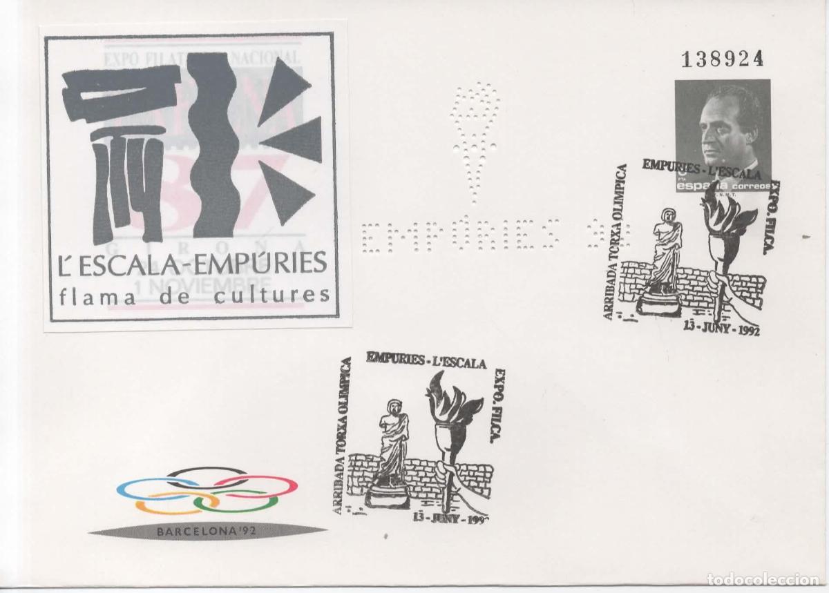 Sellos: EMPURIES GERONA ANTORCHA OLIMPICA OLYMPIC PERFORADO PERFIN OLYMPIC TORCH