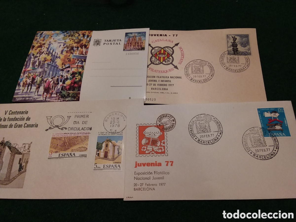 Timbres: 20 SOBRES PRIMER D&Iacute;A DE CIRCULACI&Oacute;N A&Ntilde;O 70/80