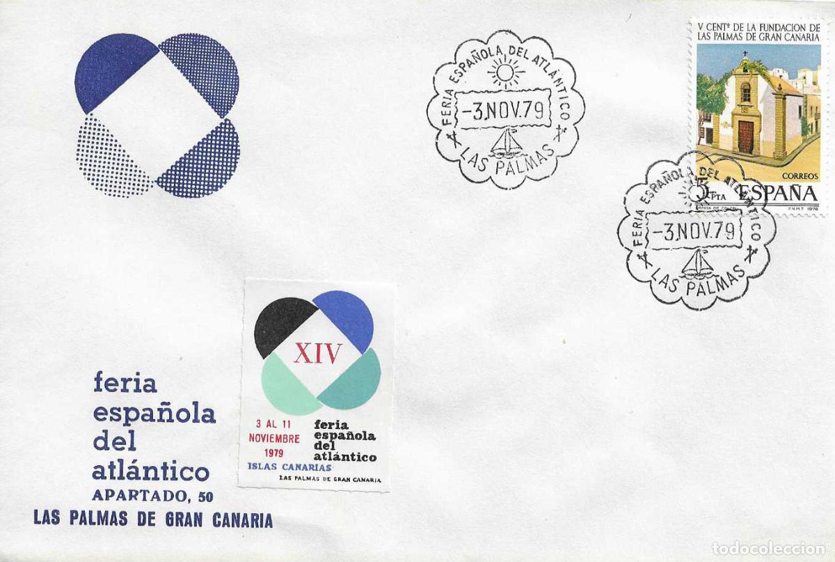 Sellos: BARCOS FERIA ESPA&Ntilde;OLA ATLANTICO, LAS PALMAS (CANARIAS) 3 NOVIEMBRE 1979. MATASELLOS SOBRE ILUSTRADO