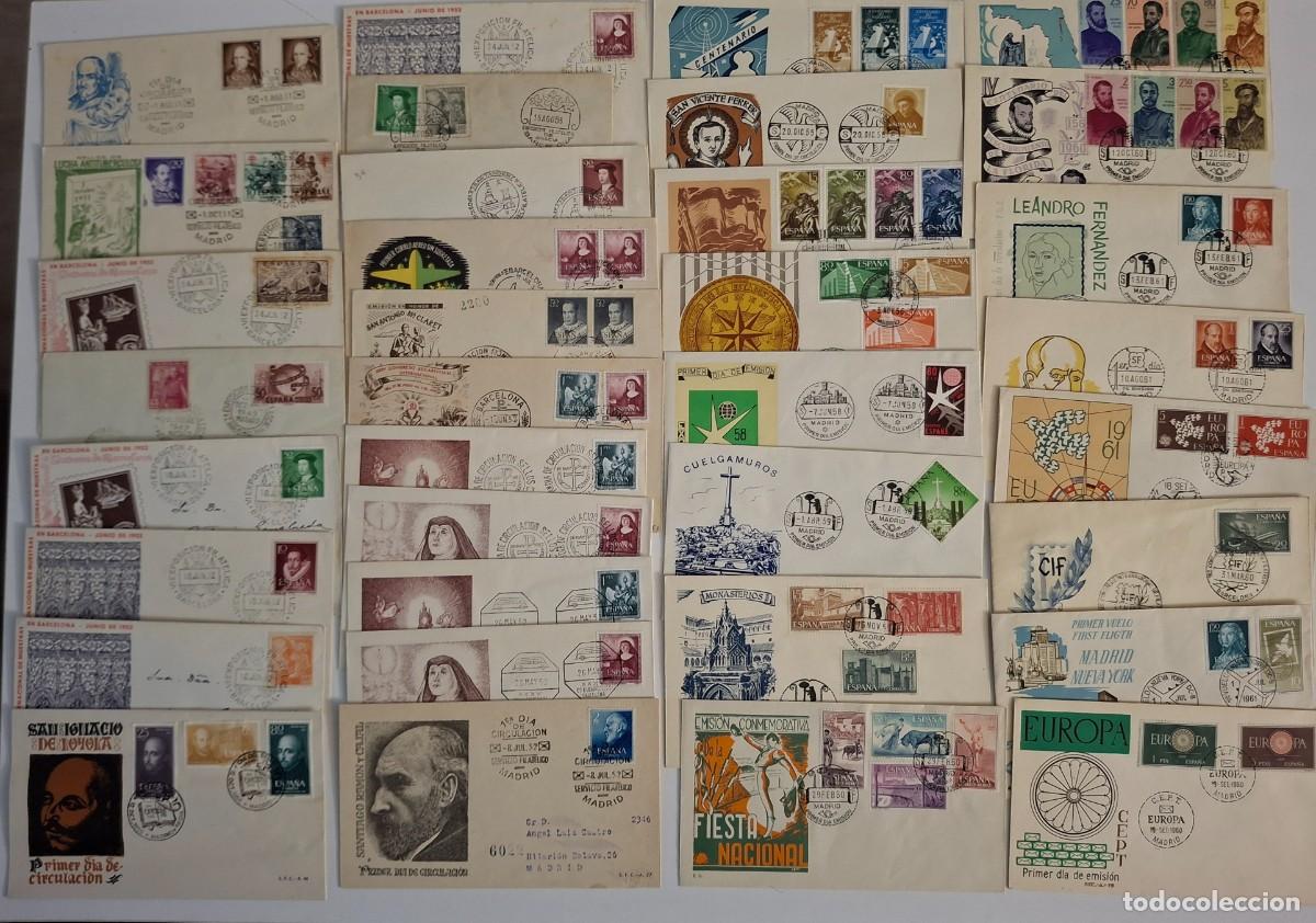 Timbres: HB1303 Sellos ESPA&Ntilde;A juego de 35 SPD con matasellos primer d&iacute;a entre 1951 y 1960