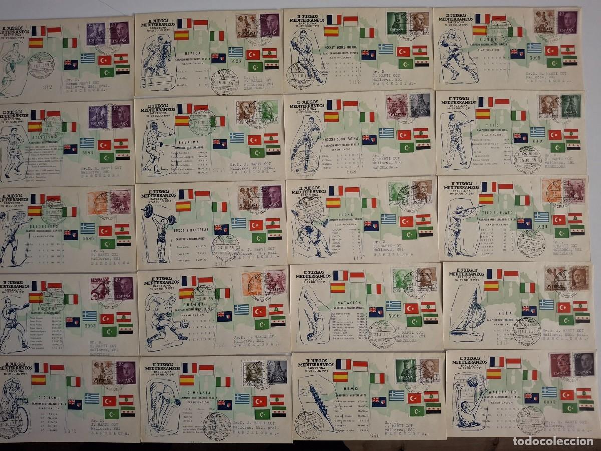 Timbres: HB1306 Sellos ESPA&Ntilde;A serie completa juegos mediterraneo 20 sobres de 1955
