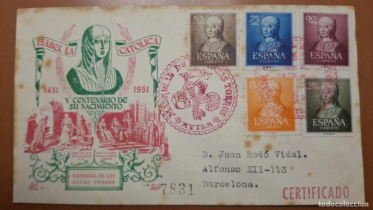 Francobolli: HB1321 Sellos ESPA&Ntilde;A Sobre del Primer Dia a&ntilde;o 1951 se&ntilde;ales de tiempo