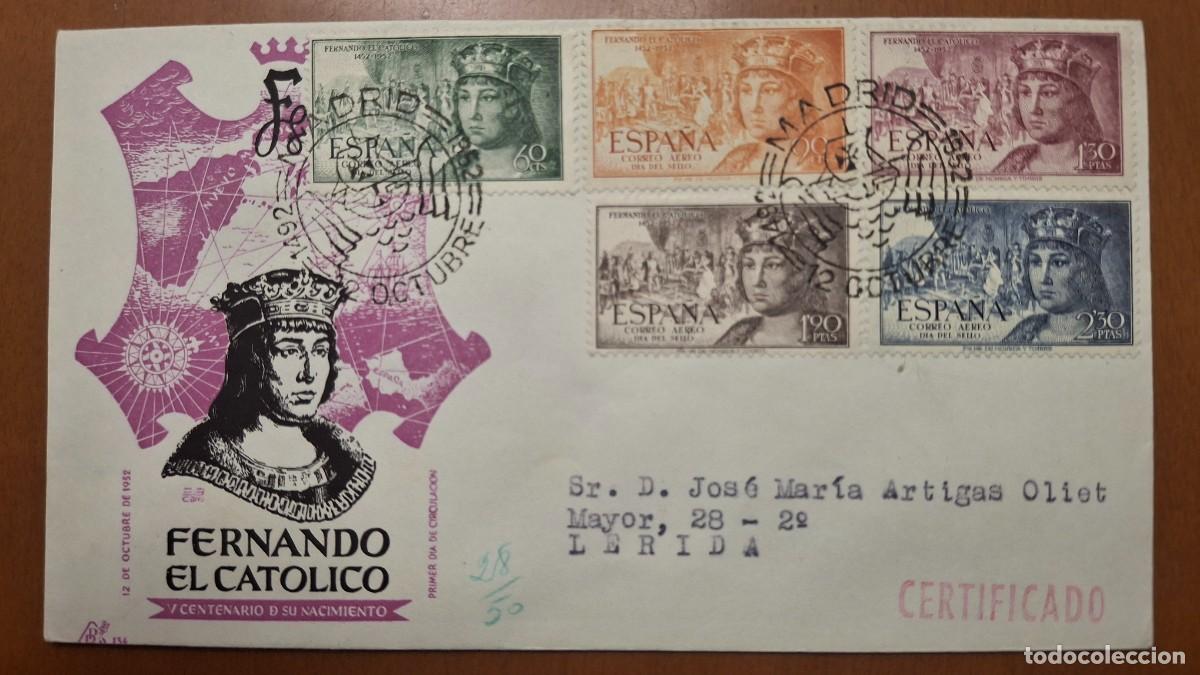 Francobolli: HB1323 Sellos ESPA&Ntilde;A Sobre del Primer Dia a&ntilde;o 1952