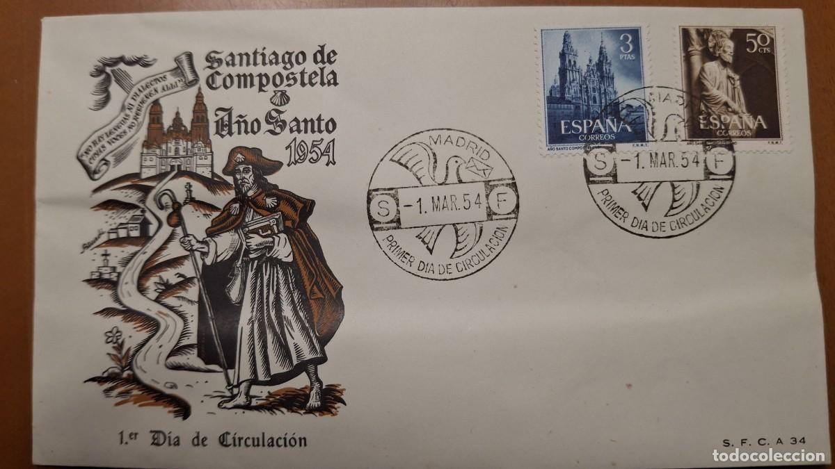 Francobolli: HB1330 Sellos ESPA&Ntilde;A Sobre del Primer Dia a&ntilde;o 1954