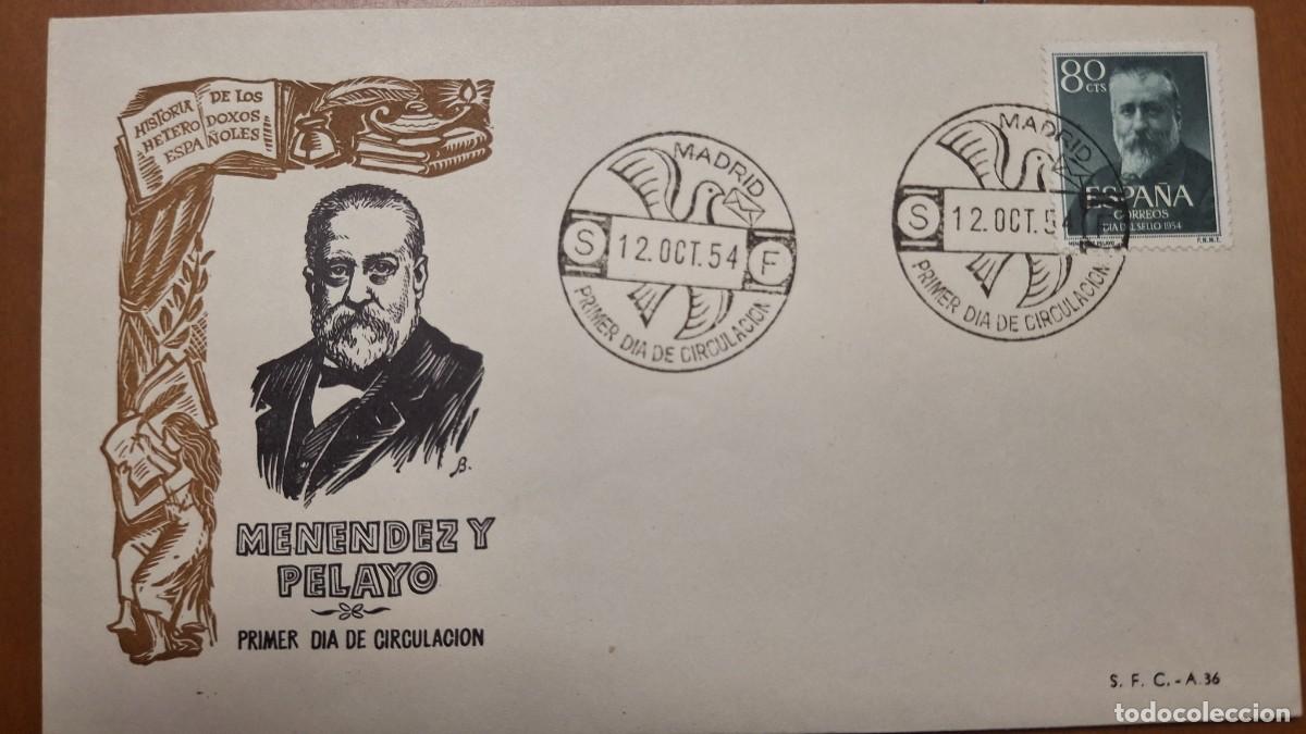 Timbres: HB1332 Sellos ESPA&Ntilde;A Sobre del Primer Dia a&ntilde;o 1954