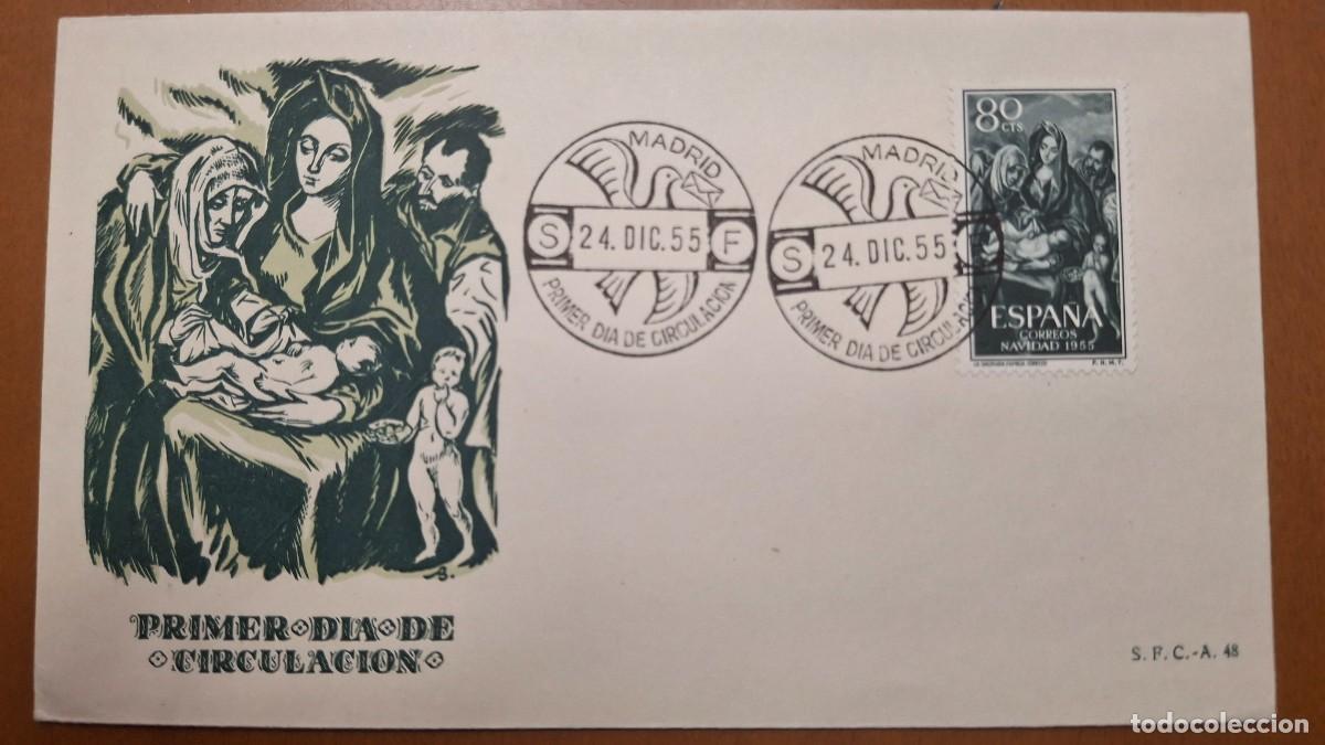 Francobolli: HB1337 Sellos ESPA&Ntilde;A Sobre del Primer Dia a&ntilde;o 1955
