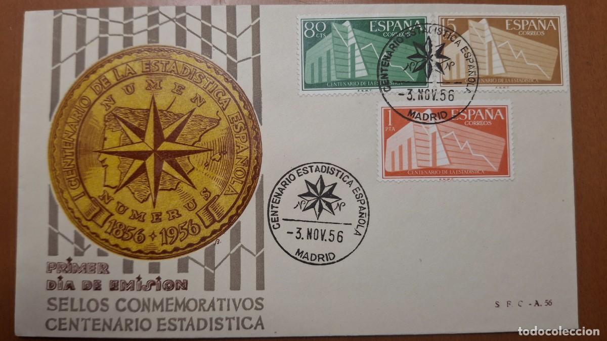 Francobolli: HB1342 Sellos ESPA&Ntilde;A Sobre del Primer Dia a&ntilde;o 1956