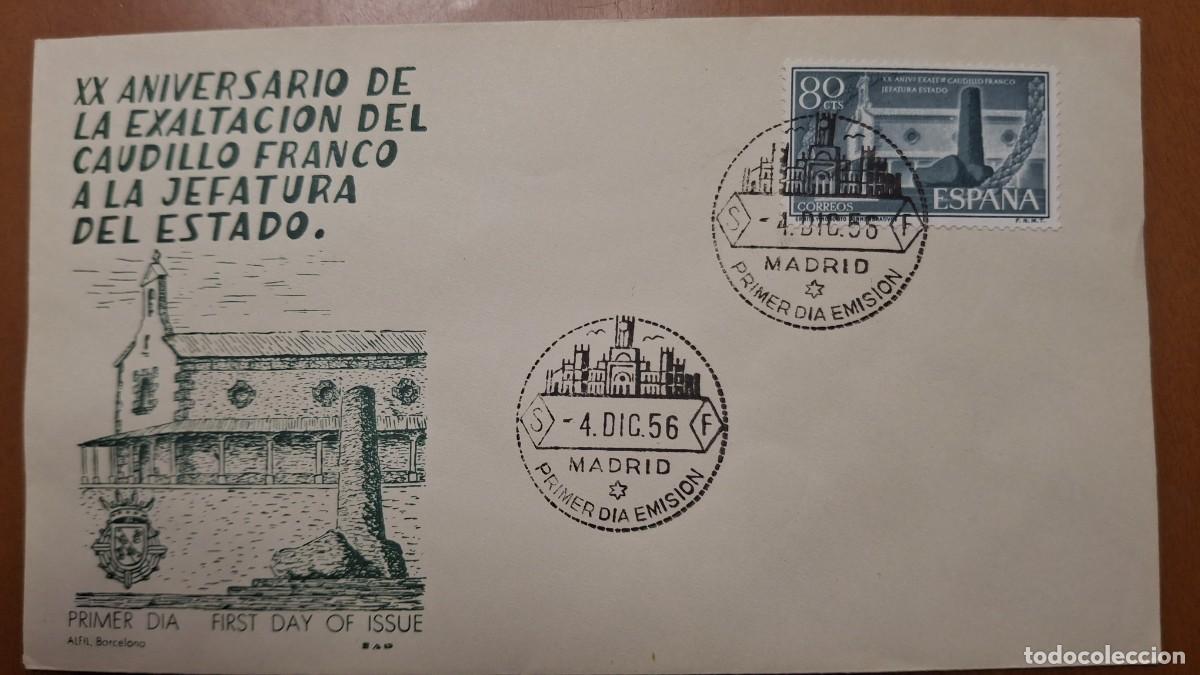 Francobolli: HB1343 Sellos ESPA&Ntilde;A Sobre del Primer Dia a&ntilde;o 1956