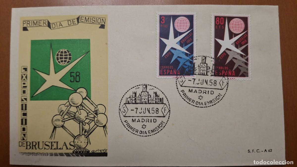 Timbres: HB1347 Sellos ESPA&Ntilde;A Sobre del Primer Dia a&ntilde;o 1958