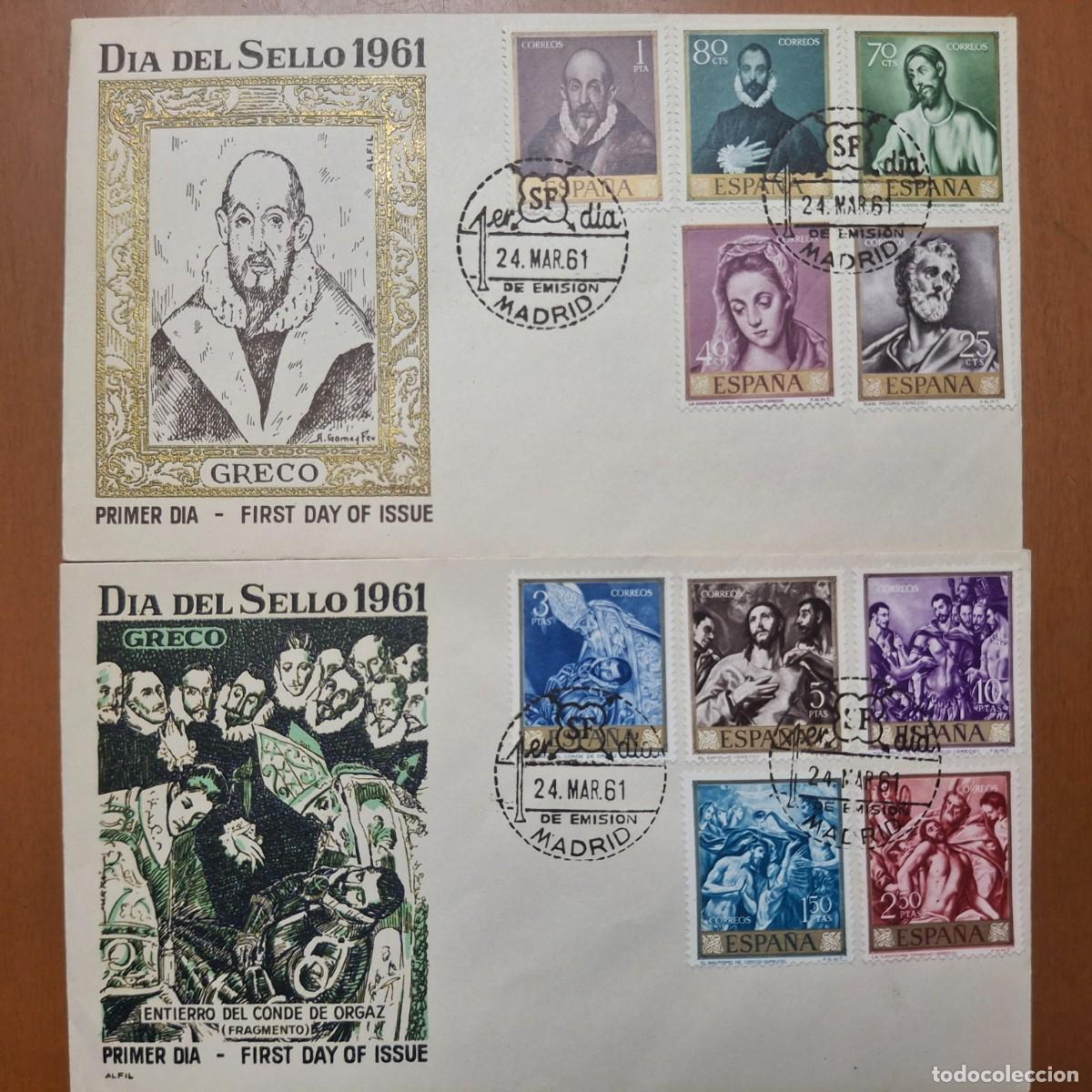 Timbres: HB1370 Sellos ESPA&Ntilde;A Sobre del Primer Dia a&ntilde;o 1961