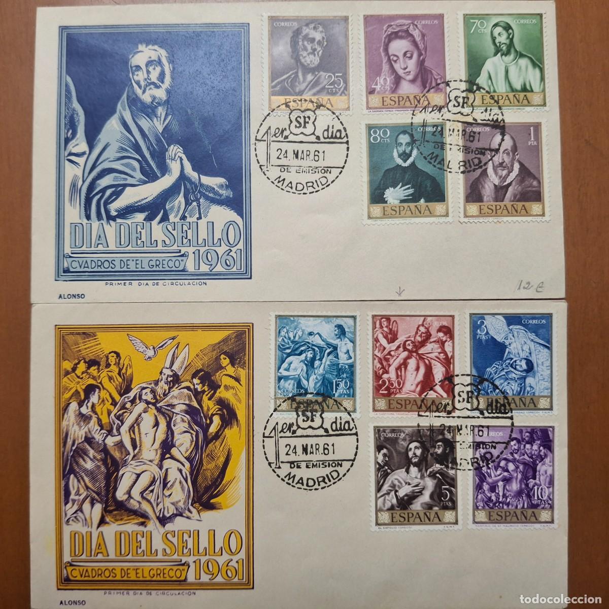 Timbres: HB1371 Sellos ESPA&Ntilde;A Sobre del Primer Dia a&ntilde;o 1961