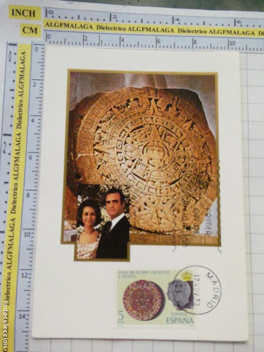 Sellos: POSTAL CASA REAL FILAT&Eacute;LICA PRIMER D&Iacute;A A&Ntilde;O 1978 REY JUAN CARLOS I REINA DO&Ntilde;A SOFIA VIAJE MEXICO 3085