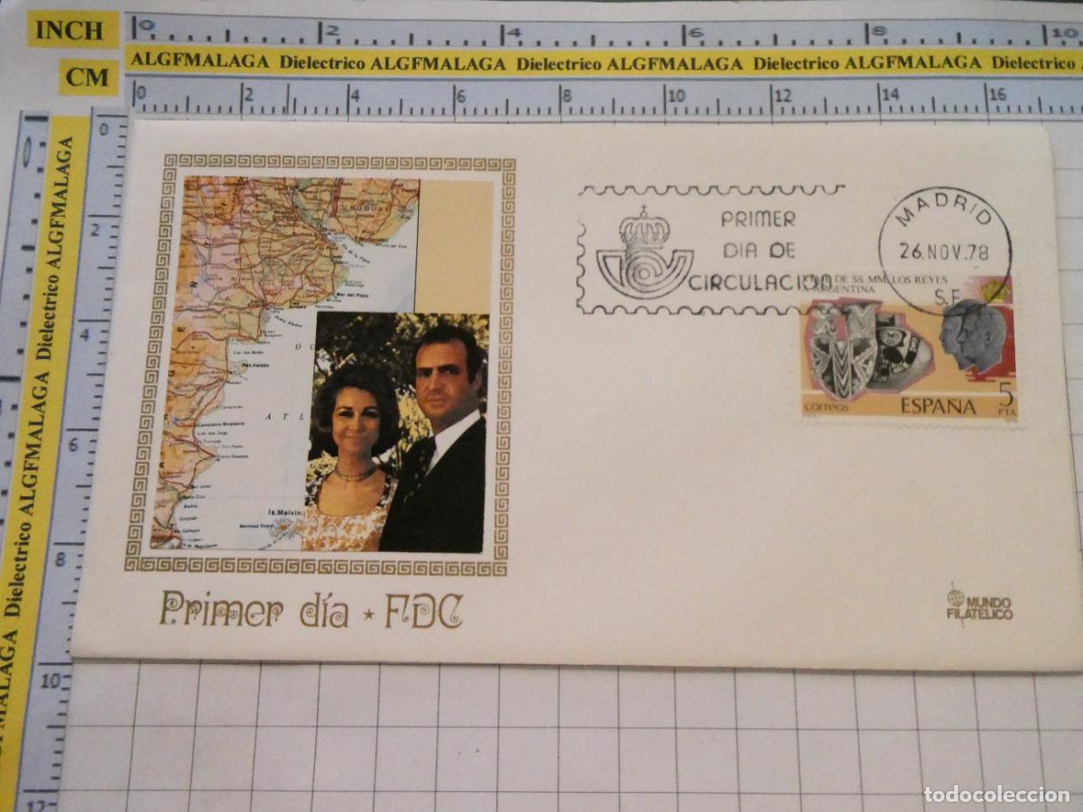 Sellos: SOBRE PRIMER D&Iacute;A CIRCULACI&Oacute;N FILAT&Eacute;LICO. 1978 VIAJE REYES A ARGENTINA. 487