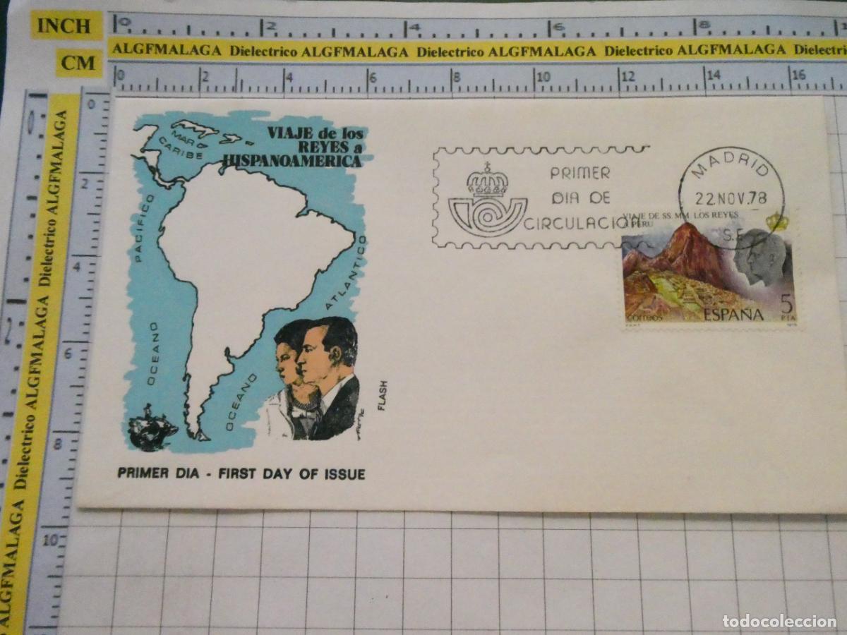 Sellos: SOBRE PRIMER D&Iacute;A CIRCULACI&Oacute;N FILAT&Eacute;LICO. 1978 VIAJE SSMM LOS REYES A PER&Uacute;. 489